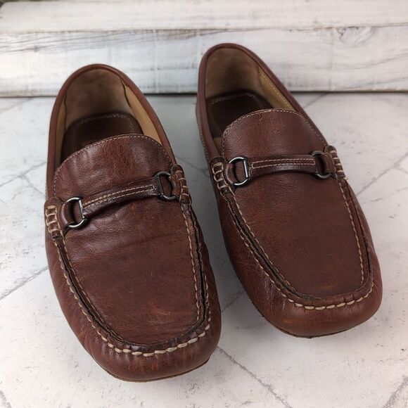 Men\'s Johnston & Murphy Driving Moccasins Size 8M Brown Leather Bit Loafers main image 13